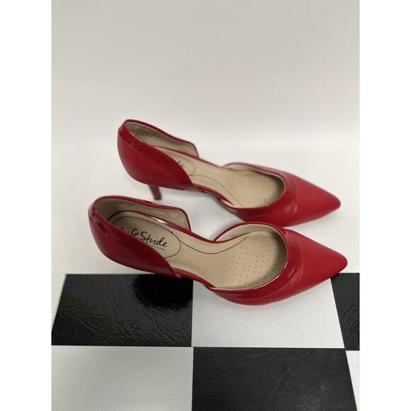 LifeStride Womens 8 M Saldana Pump Fire Red Heels Pointed Toe Retro Rockabilly - Picture 8 of 13